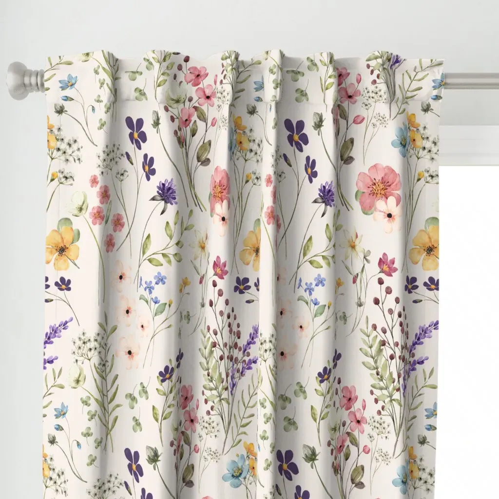Sweet Colorful Muted Curtain Panel - Pink alternate view