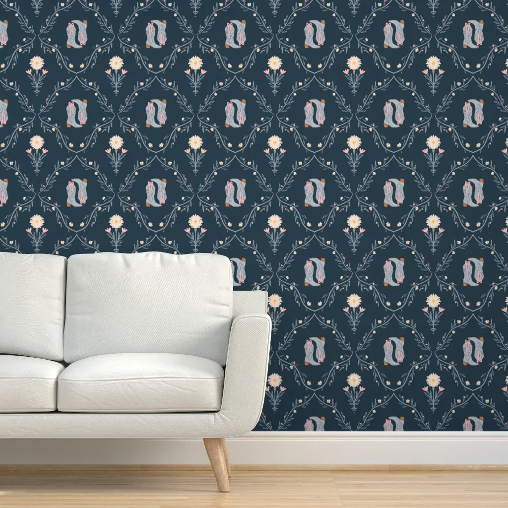 Sweet Cowgirl Peel and Stick Wallpaper - Dusty Blue product