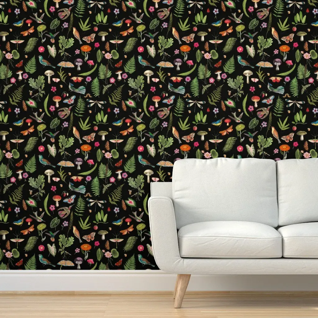 Sweet Creatures Peel and Stick Wallpaper - Black product