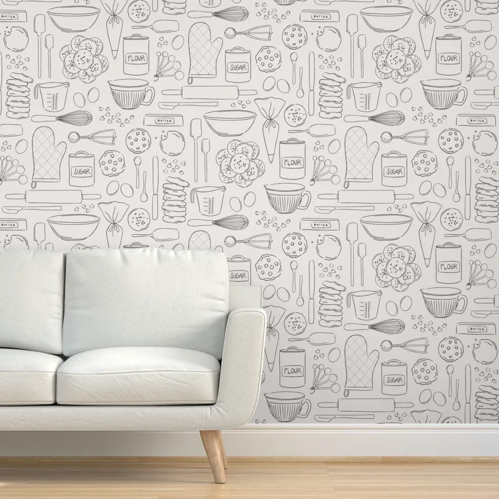 Sweet Flavors Cookie Bakery Peel and Stick Wallpaper - Charcoal product