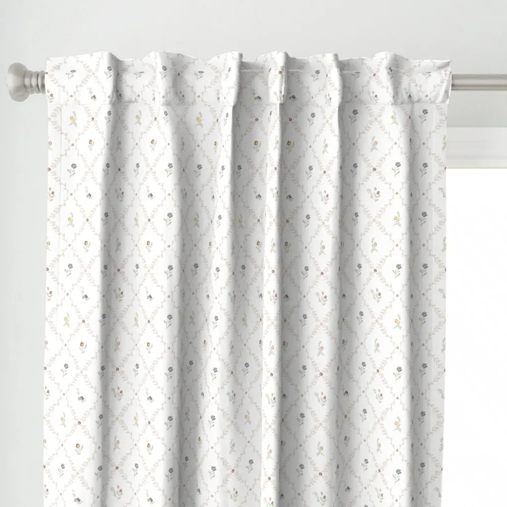 Sweet Pea Lattice Curtain Panel - Off-White alternate view