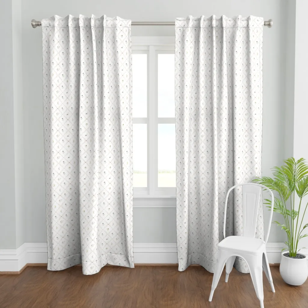 Sweet Pea Lattice Curtain Panel - Off-White product