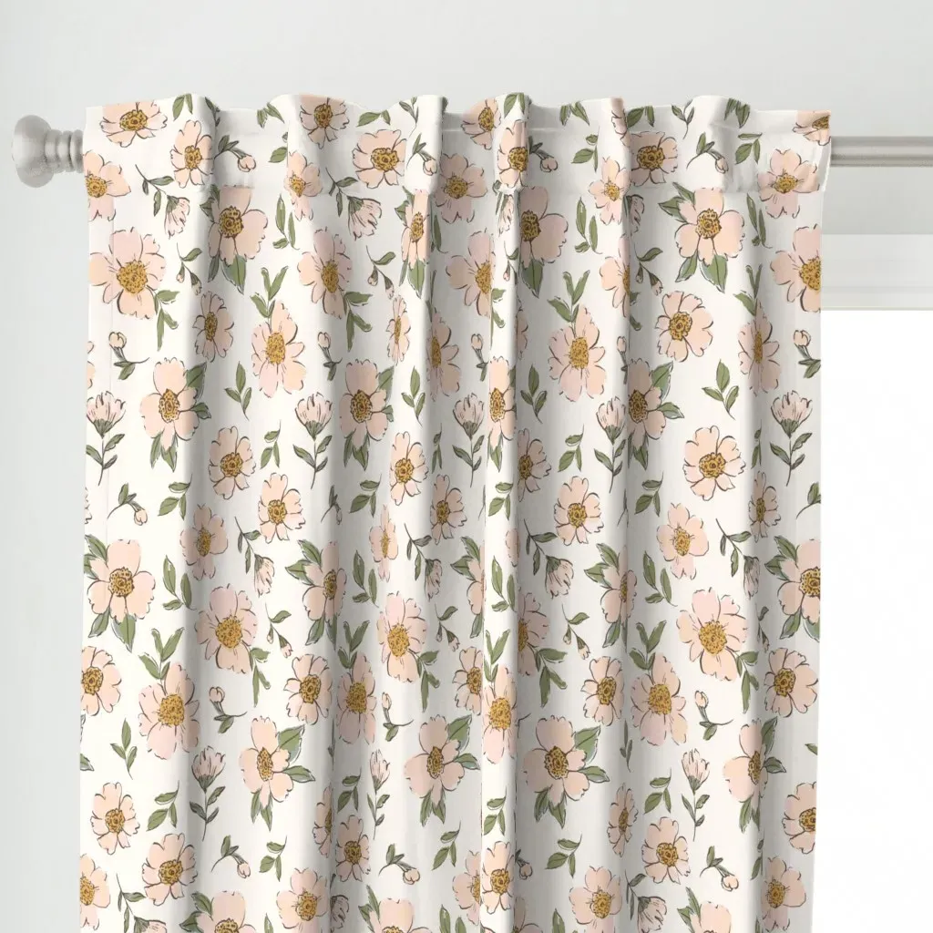 Sweet Peonies 12 Curtain Panel - Blush Pink alternate view