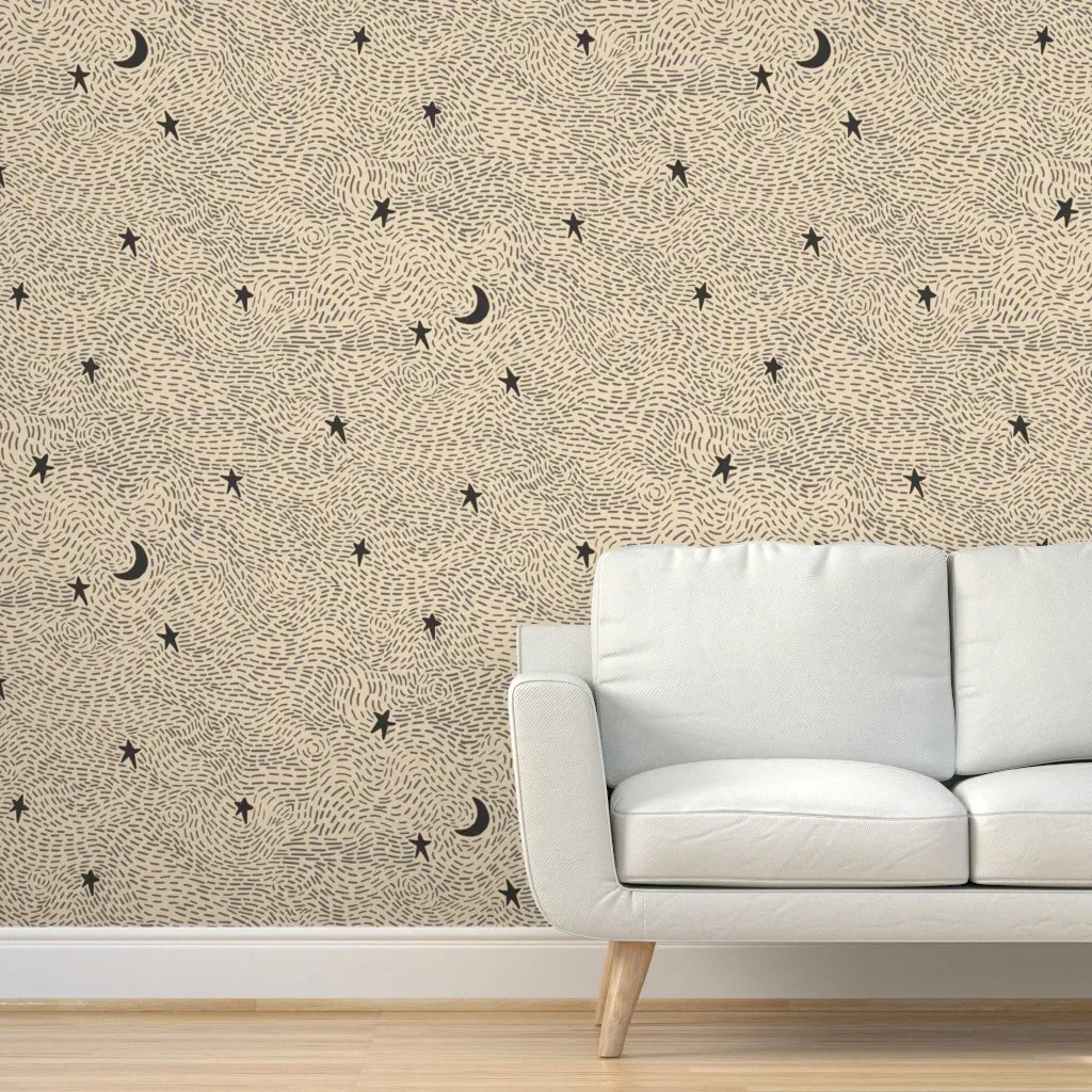 Swirling Sky Peel and Stick Wallpaper - Charcoal product