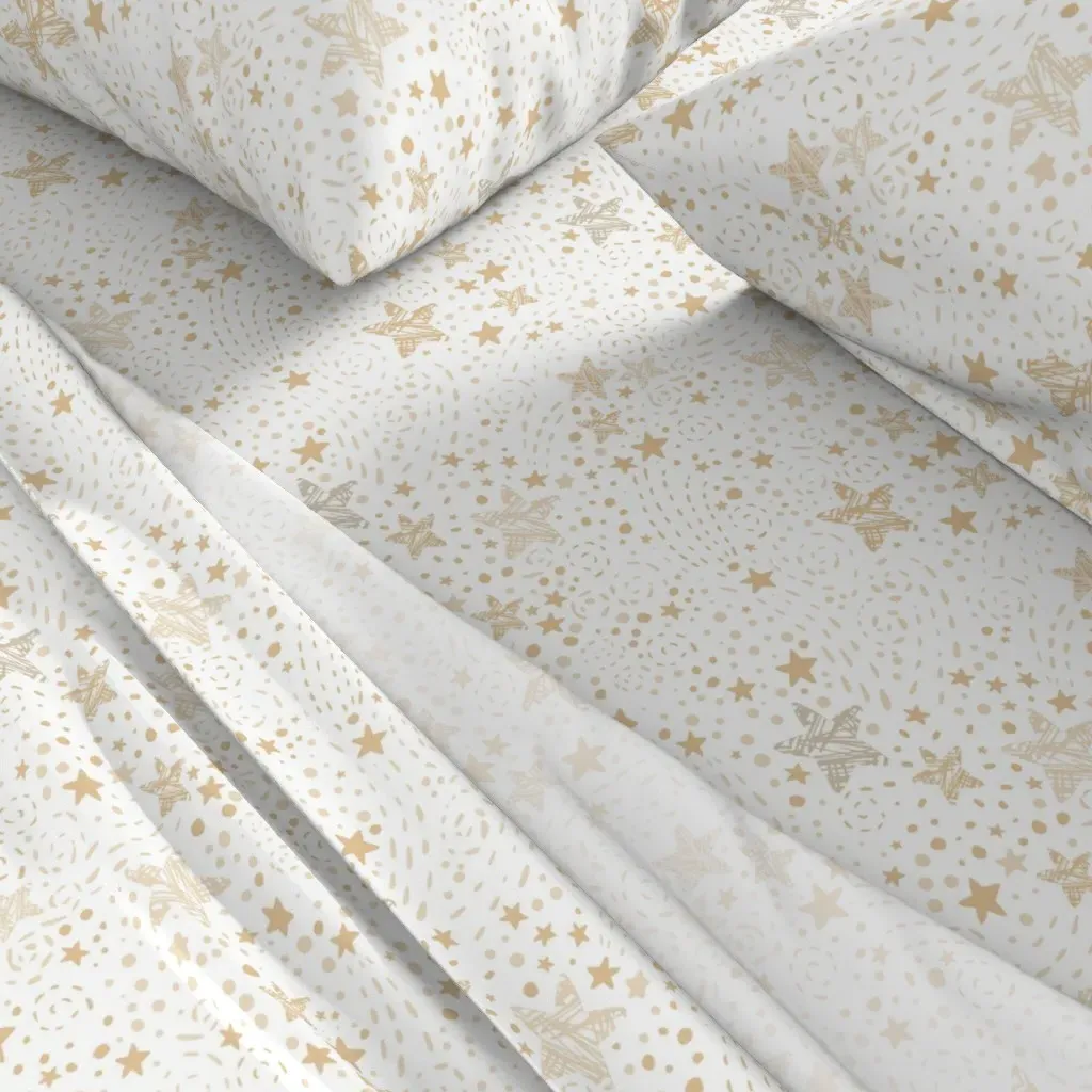 Swirling Stars King Size Sheet Set - Gold alternate view