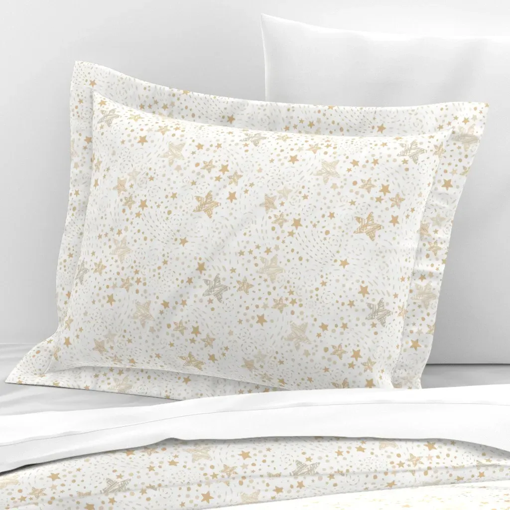 Swirling Stars Standard Flanged Cushion Cover - Gold, Cotton Sateen product
