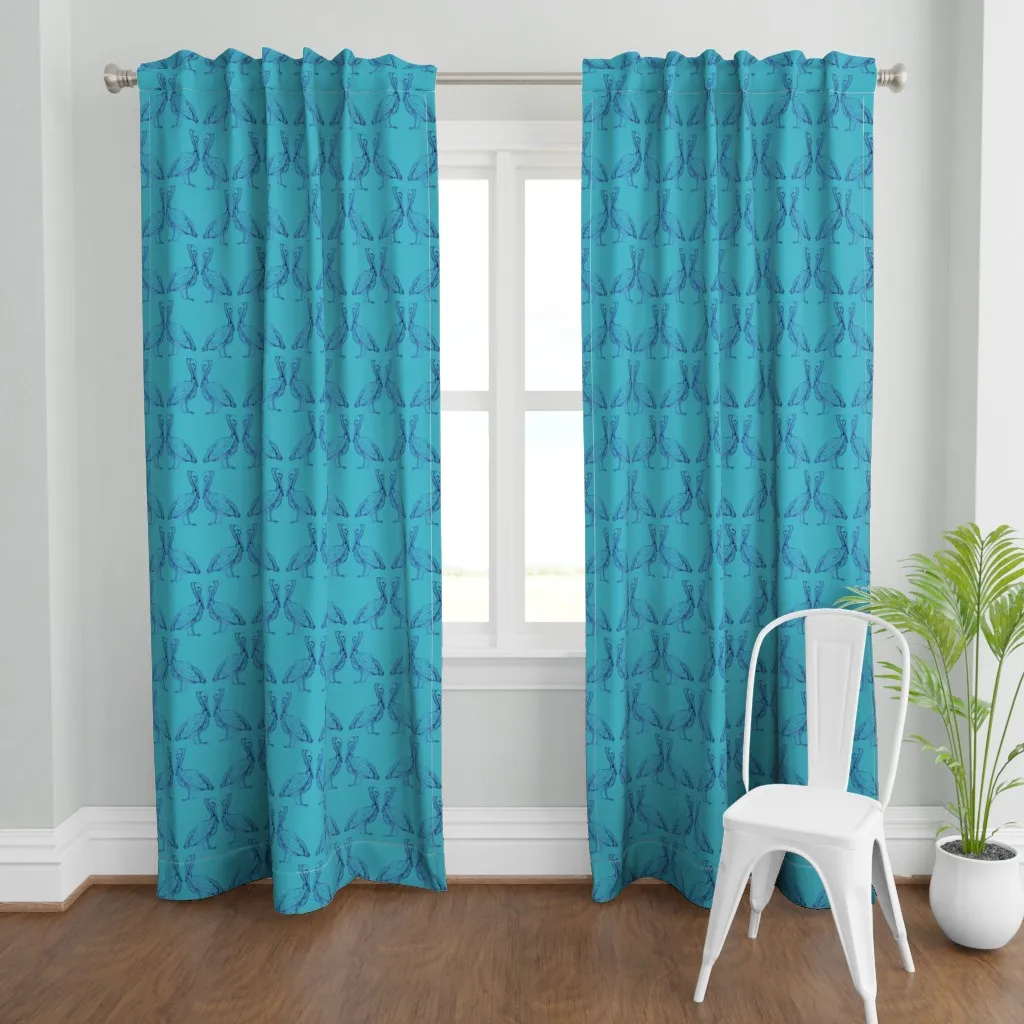 Swoony Pelicans Curtain Panel - Blue product