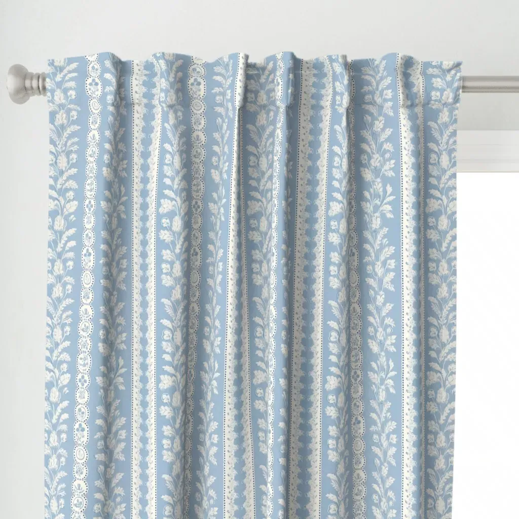 Sydney Stripe Cornflower Curtain Panel - Light Blue alternate view