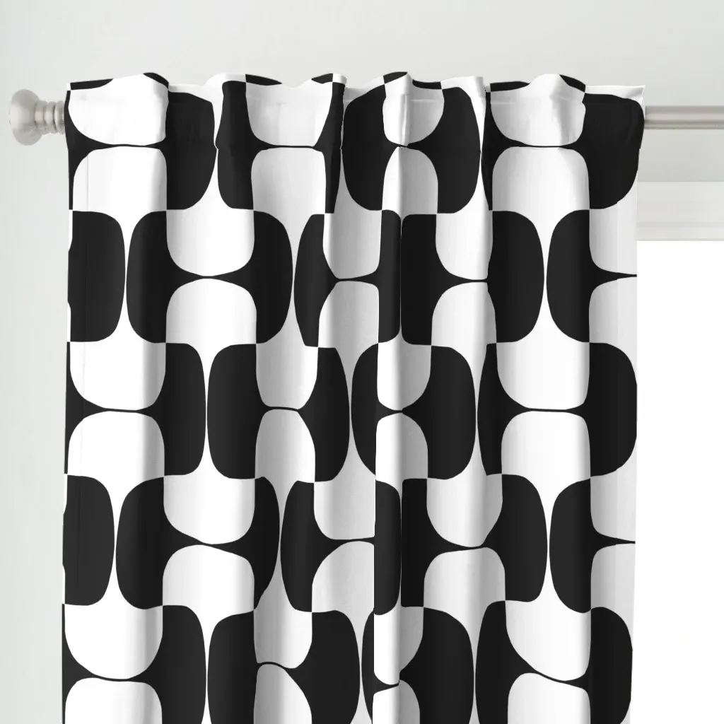 Tac-Bold Curtain Panel - Black, White alternate view