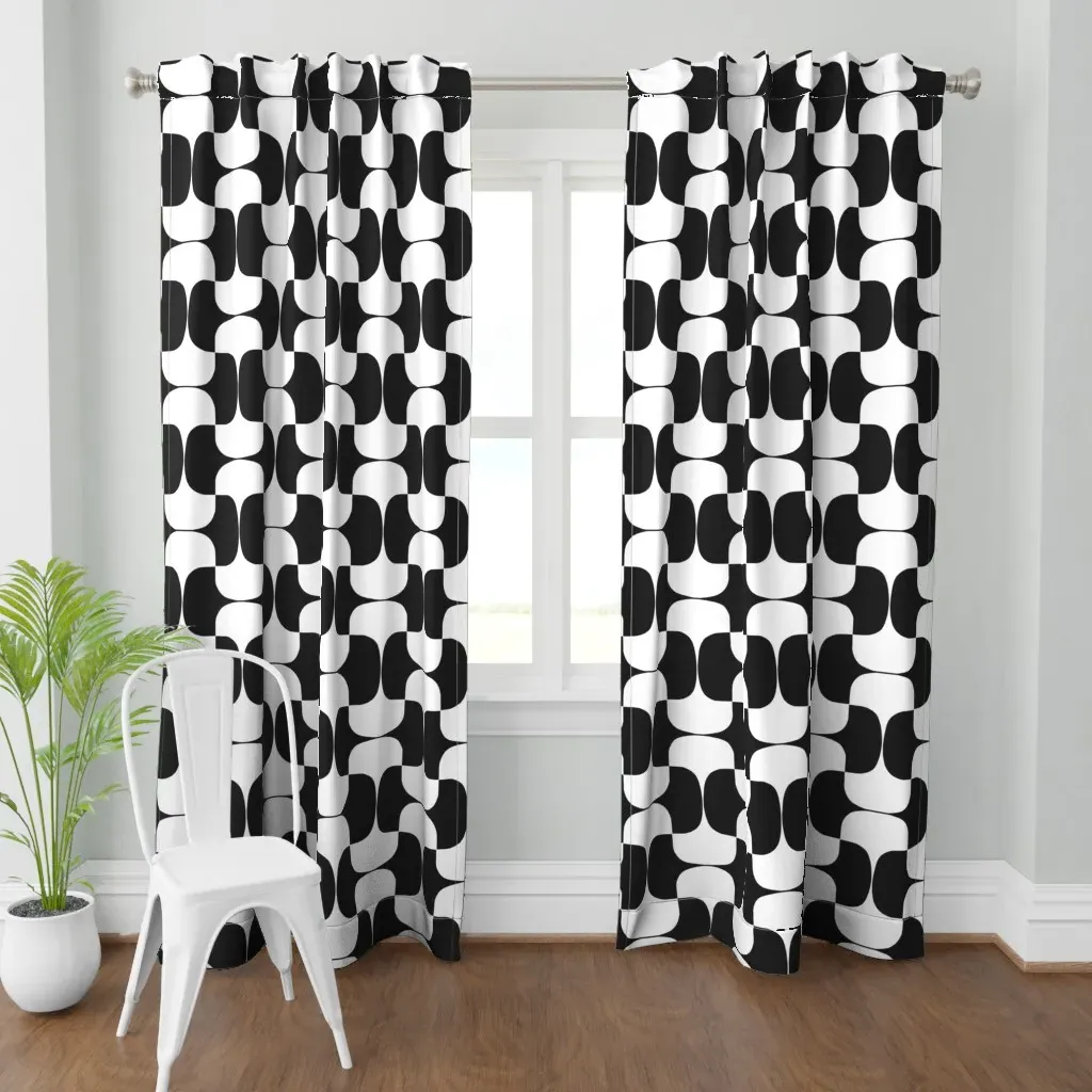 Tac-Bold Curtain Panel - Black, White product