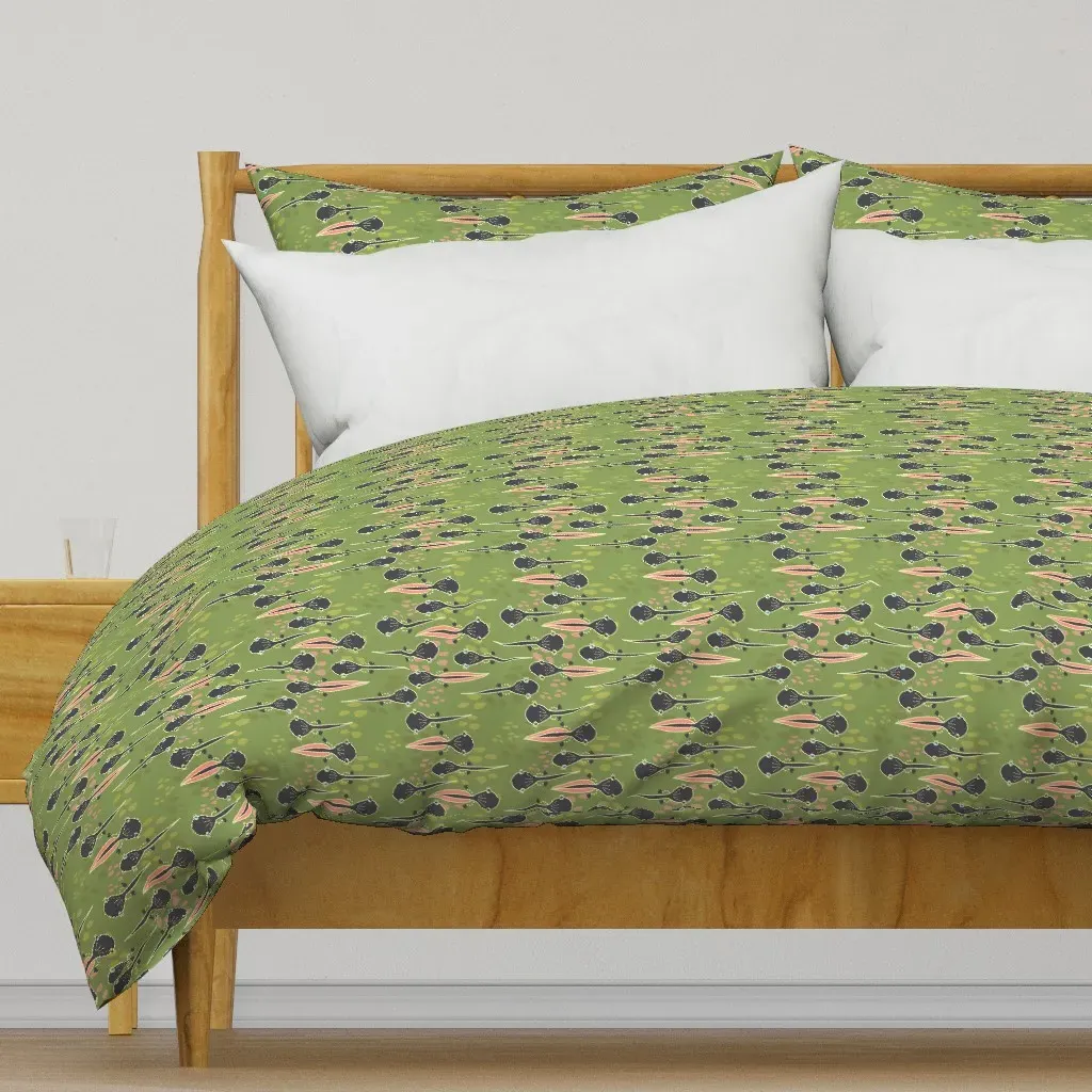Tadpole Pond Moss Green Large Duvet Cover - Dark Teal product