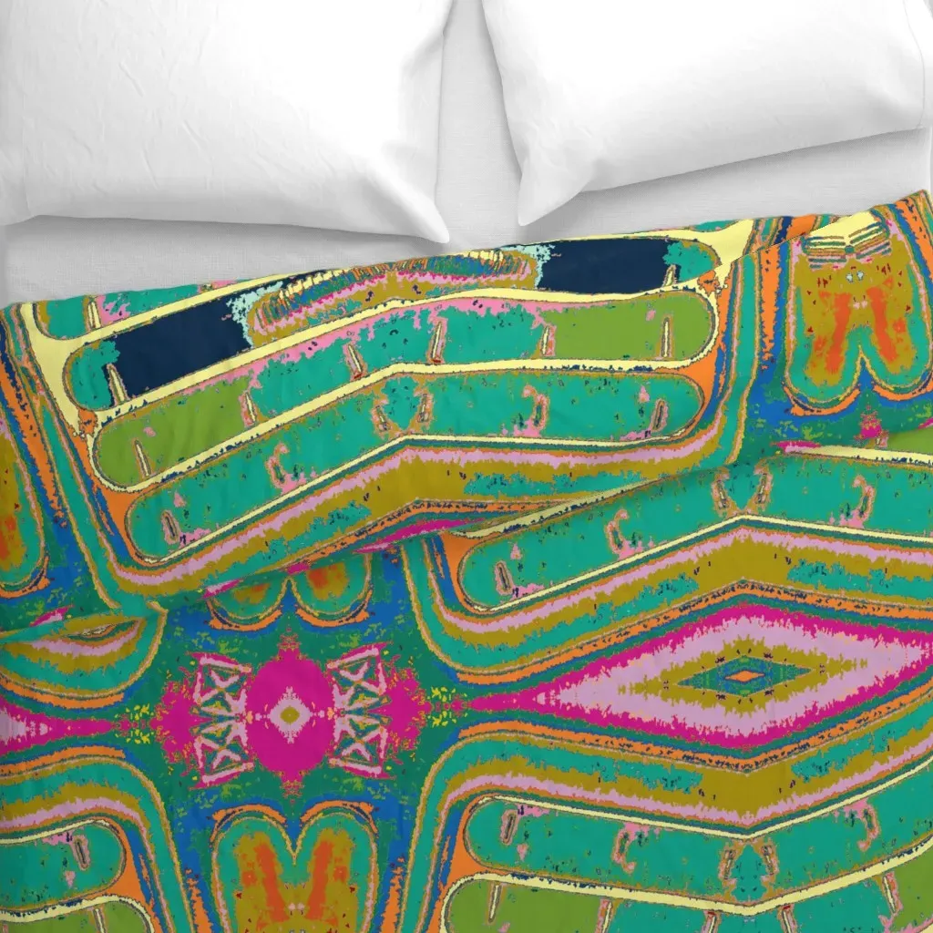 Tail Wind Duvet Cover - Teal alternate view
