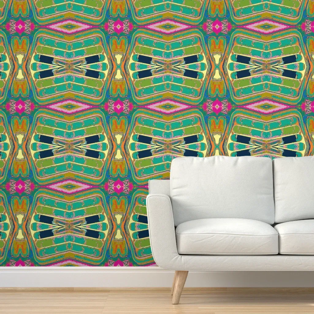 Tail Wind Peel and Stick Wallpaper - Teal product