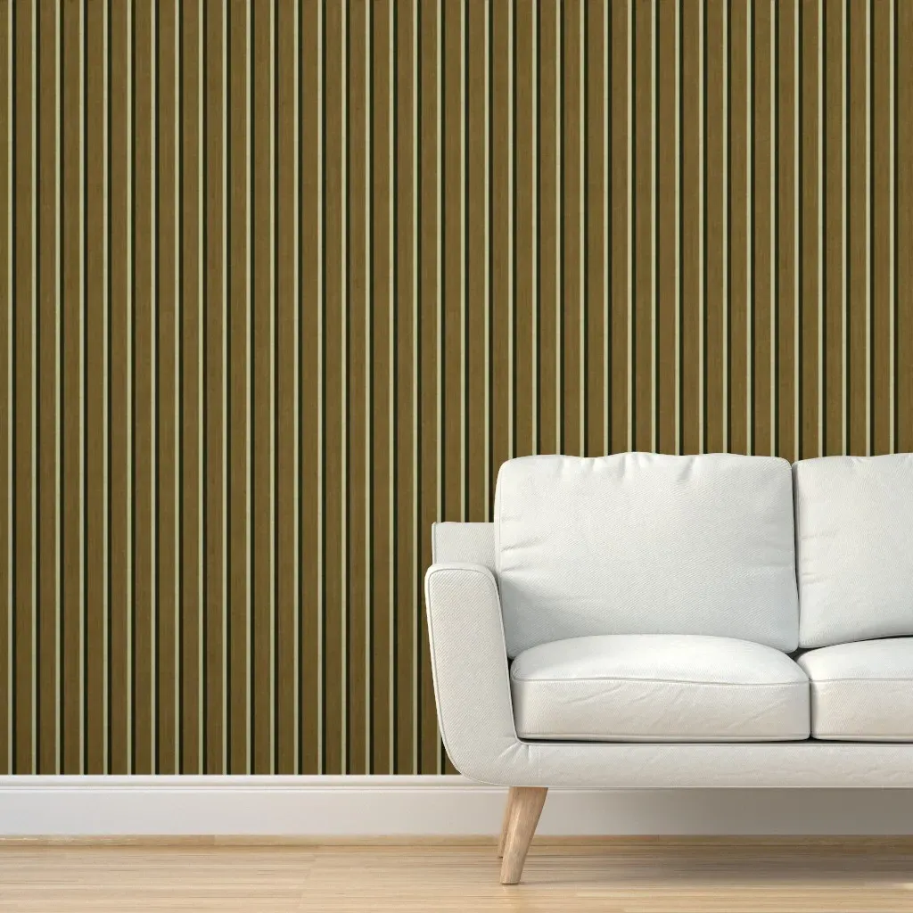 Tailored Stripe Peel and Stick Wallpaper - Earthy Ochre product