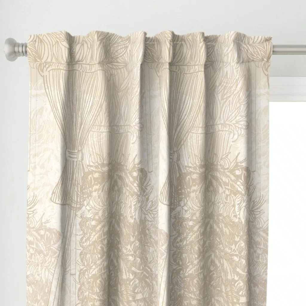 Tall Kahili Throne Room Curtain Panel - Beige alternate view