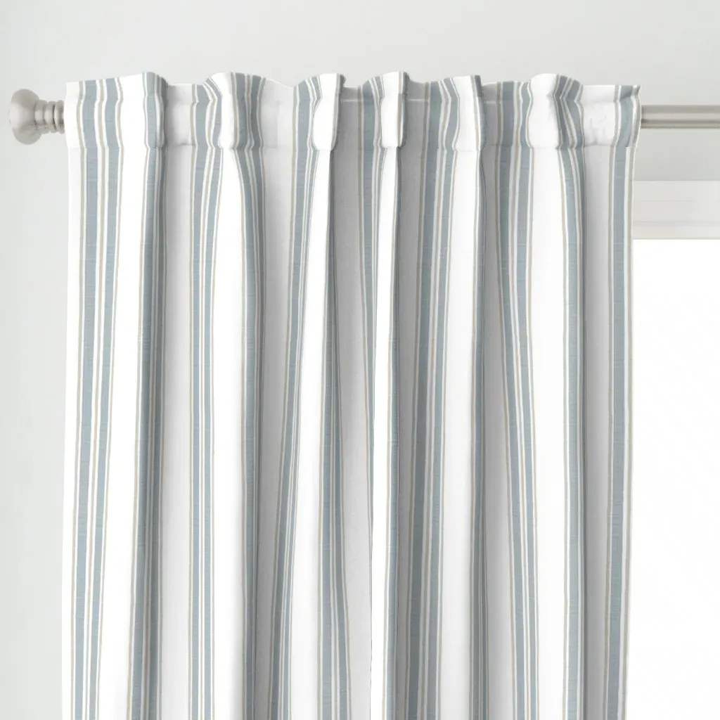 Tan and Gibraltar Cliff Curtain Panel - Light Blue alternate view