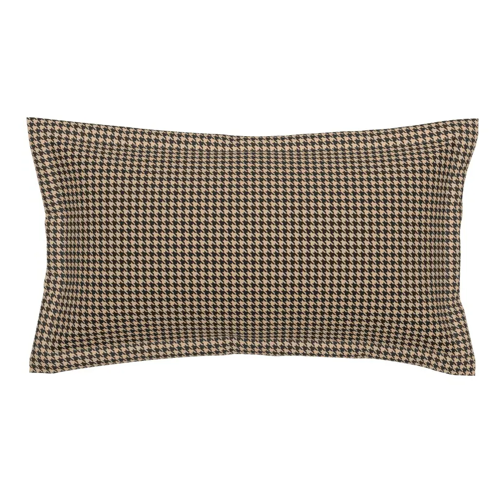 Tan Beige & Black Houndstooth Plaid King Pillow Sham product