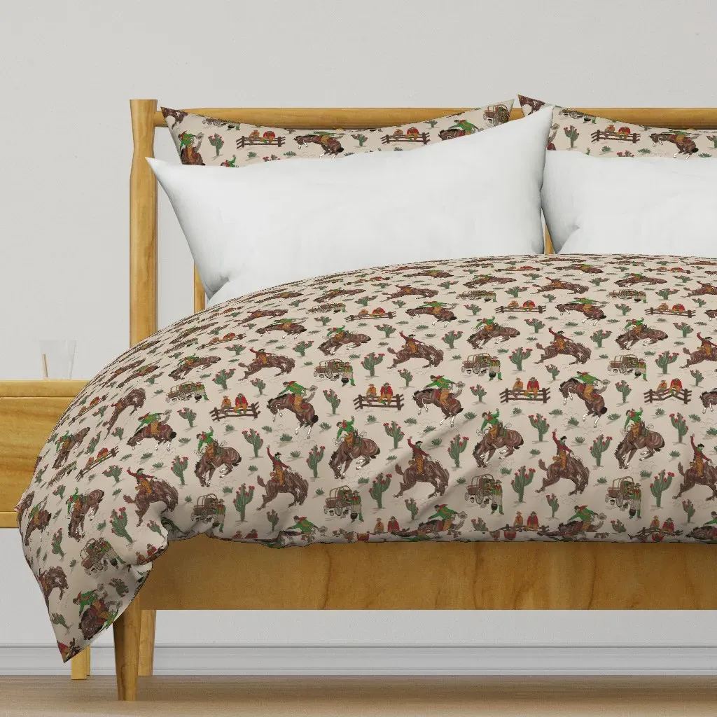 Tan Cowboys Duvet Cover - Beige product