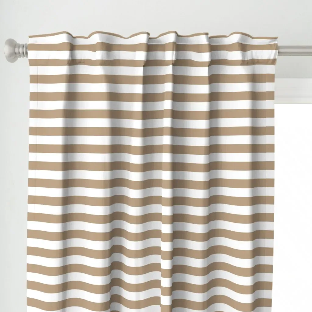 Tan Stripes Curtain Panel - Beige alternate view