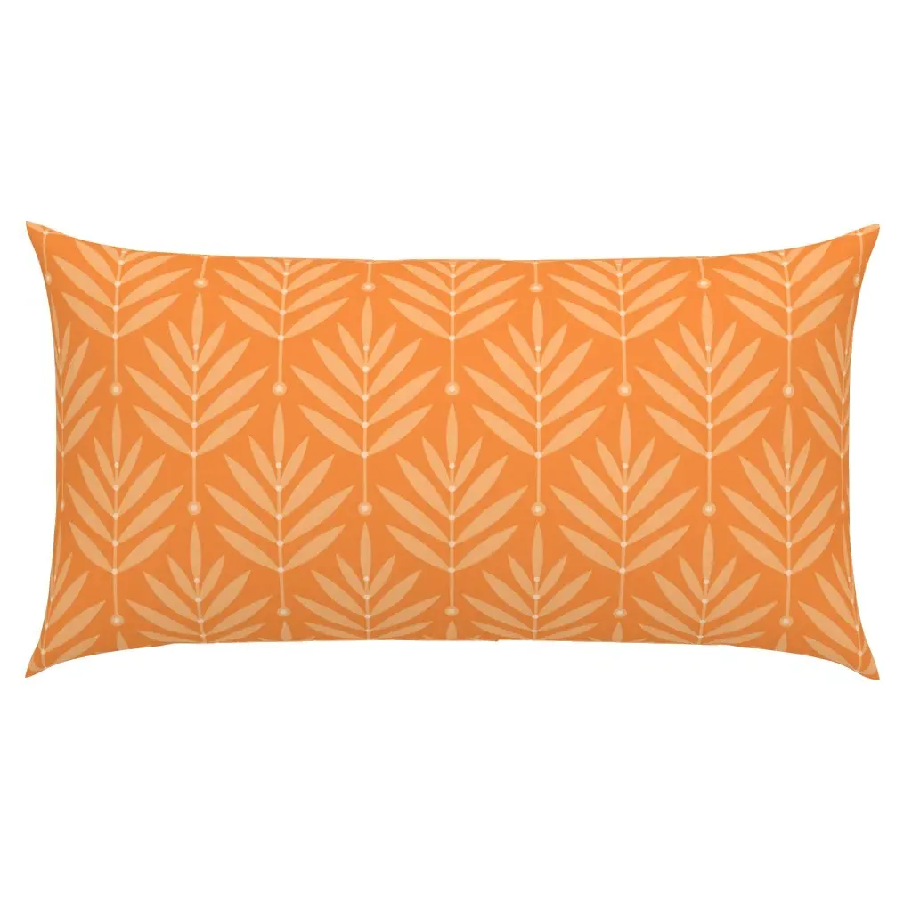 Tangerine Apricot Leaves Art Nouveau King Pillow Sham - Peach product