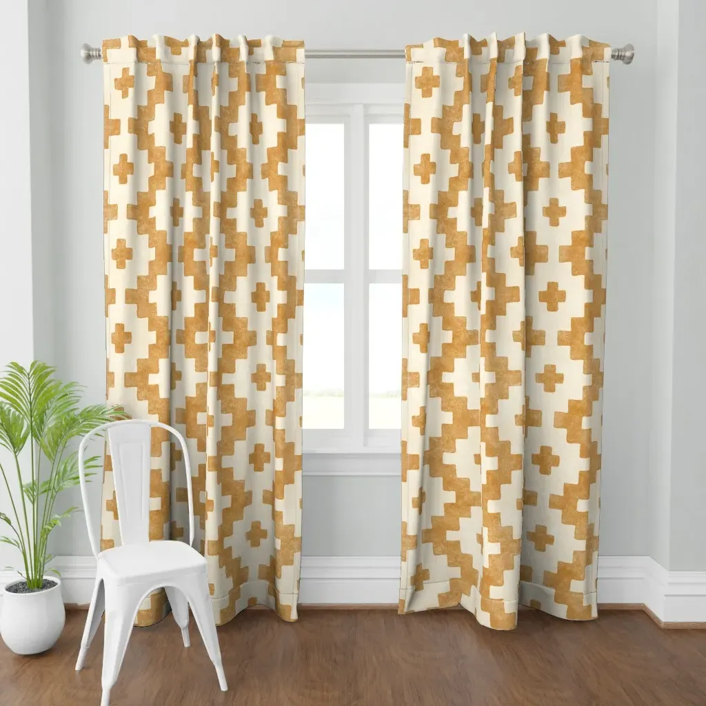 Taos Extra Large Curtain Panel - Burnt Sienna product