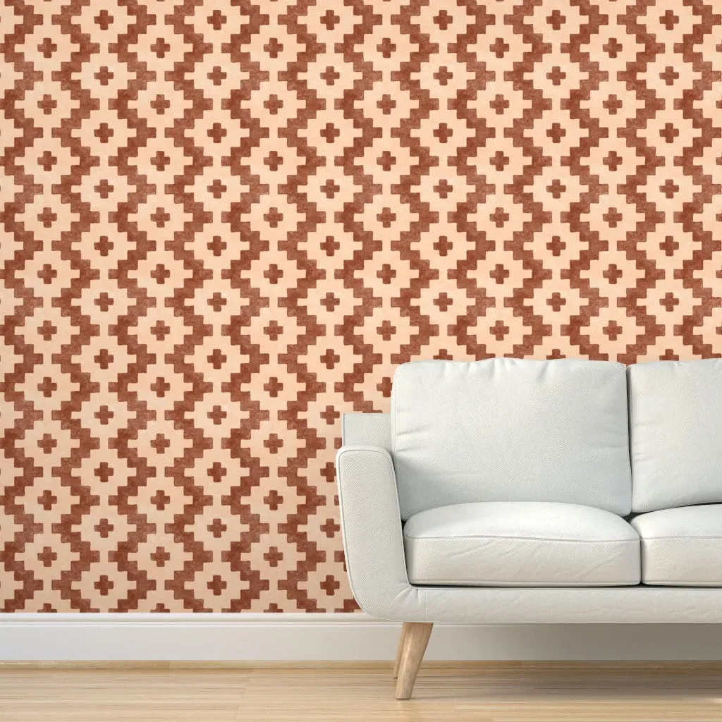 Taos Large Peel and Stick Wallpaper - Terracotta product