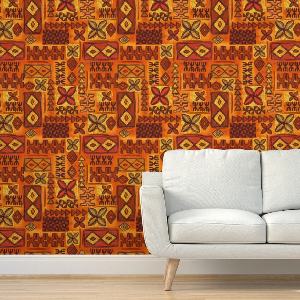 Tapa 3 Peel and Stick Wallpaper - Burnt Orange product