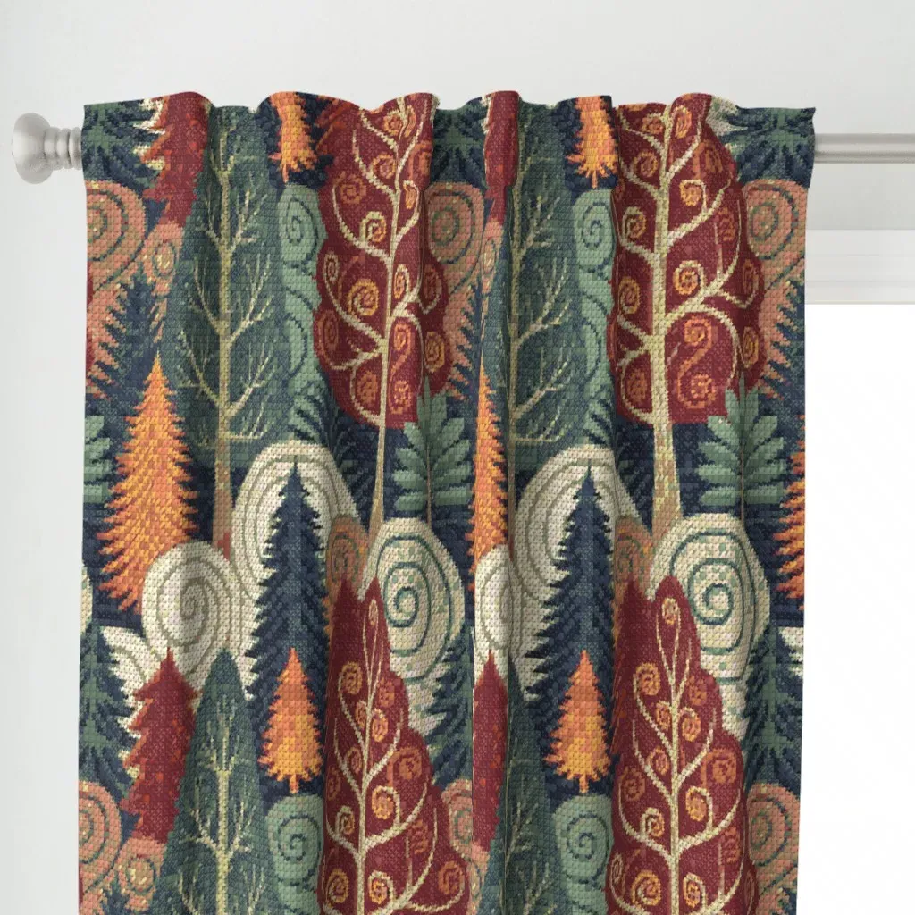Tapestry Of Garden Curtain Panel - Rust alternate view