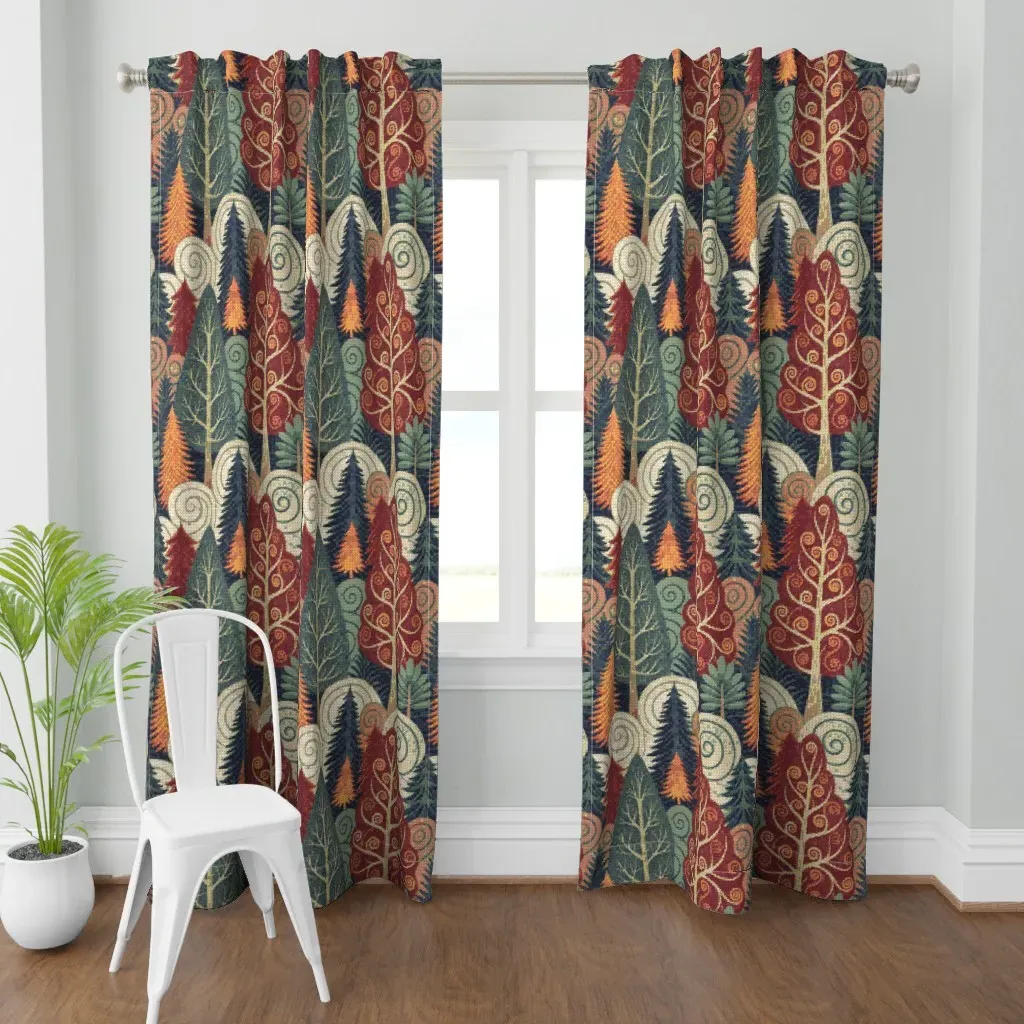 Tapestry Of Garden Curtain Panel - Rust product