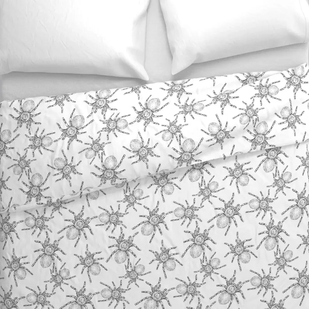 Tarantula Print Duvet Cover - Black, White alternate view