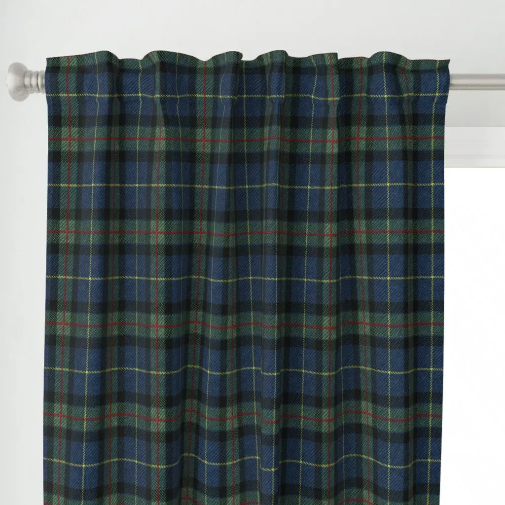 Tartan Curtain Panel - Dark Blue alternate view