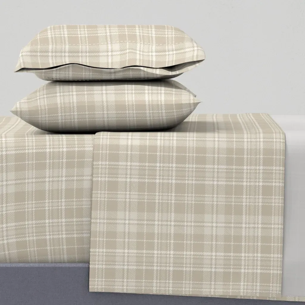 Tartan Queen Sheet Set - Beige product