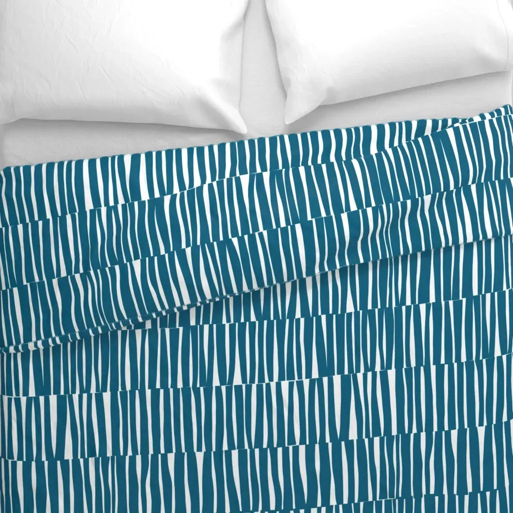 Tatami Paper Cut Out Duvet Cover - Teal alternate view