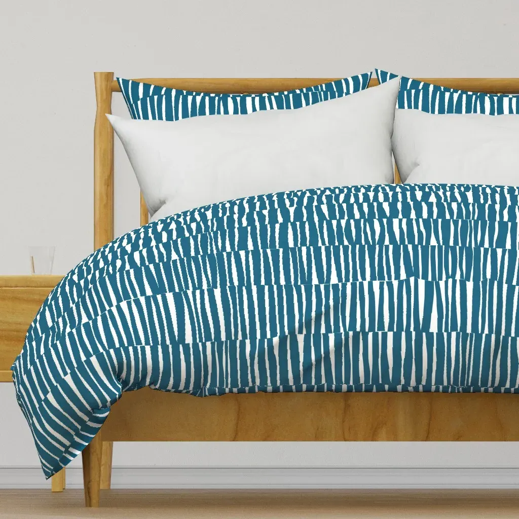 Tatami Paper Cut Out Duvet Cover - Teal product