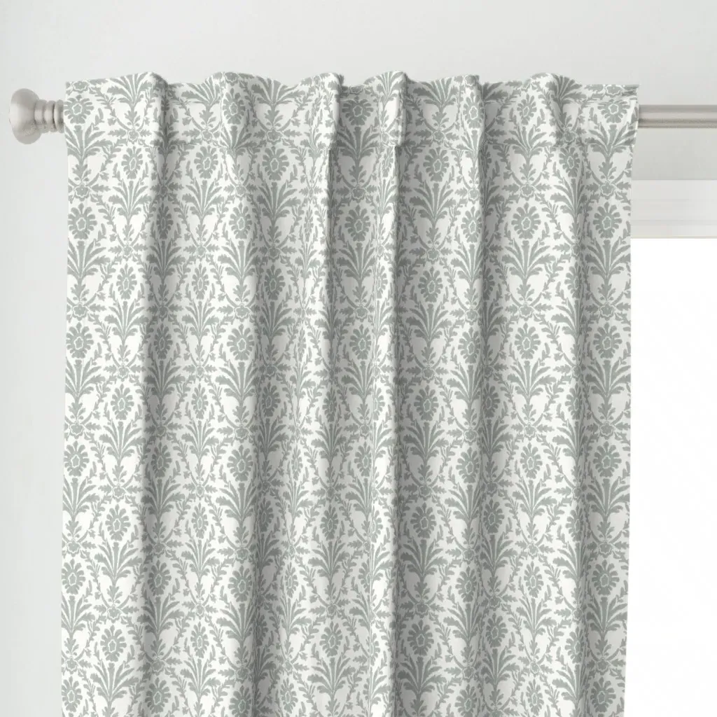 Tatum Damask Curtain Panel - Sage Green alternate view