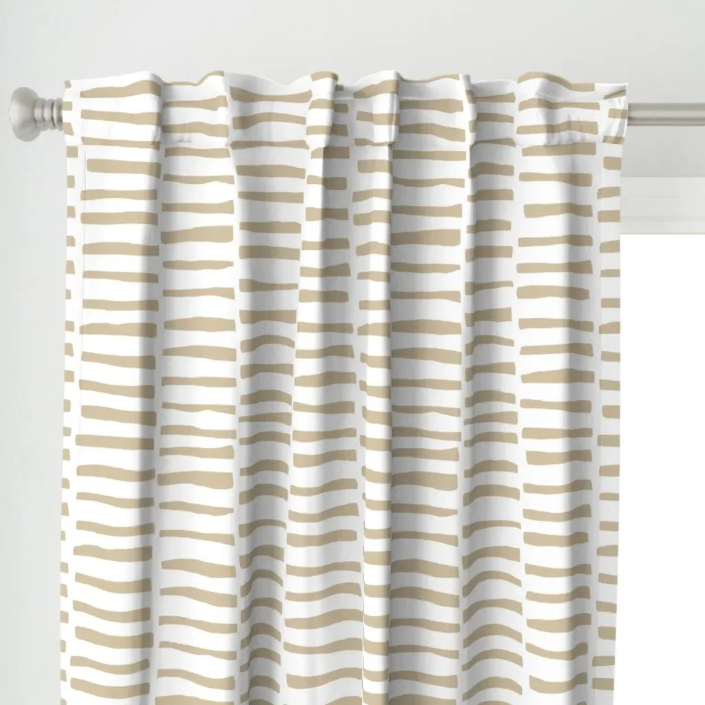 Taupe Alternating Curtain Panel - Beige alternate view