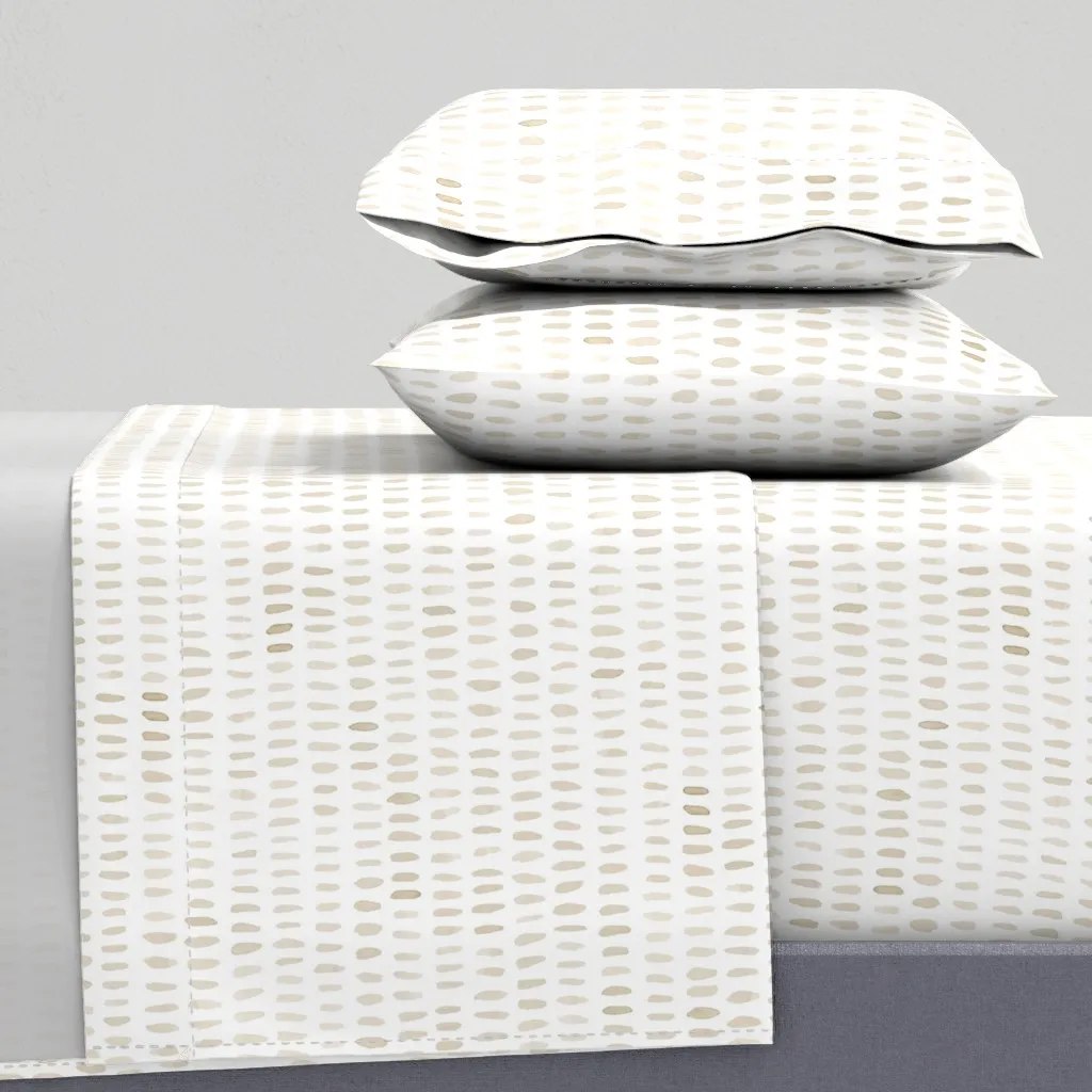 Taupe Watercolor Dashes Queen Sheet Set - Beige product