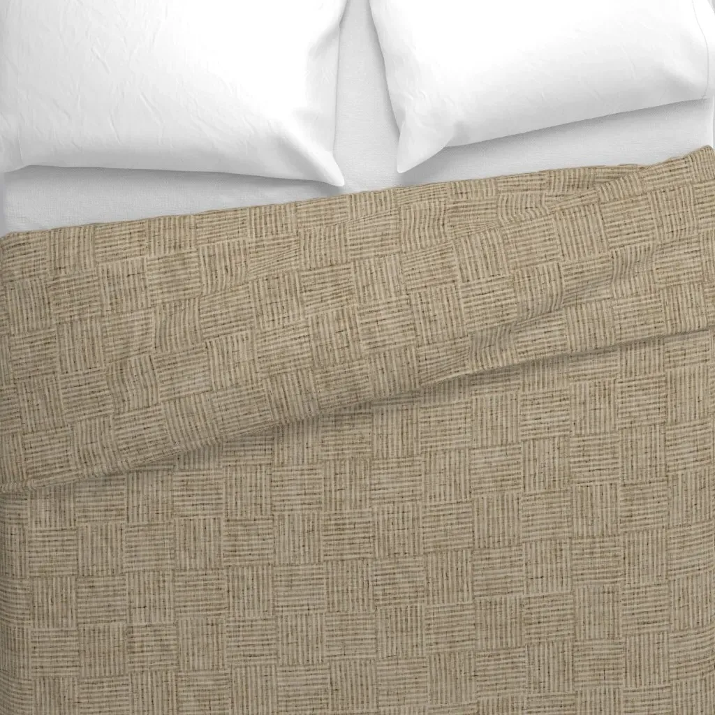 Taupe Woven Stripe Duvet Cover - Beige alternate view