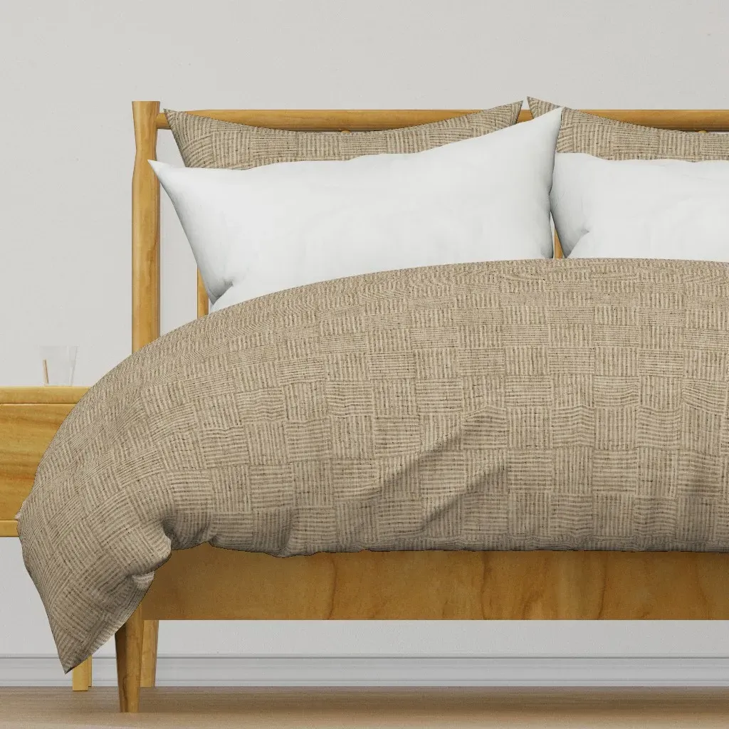 Taupe Woven Stripe Duvet Cover - Beige product