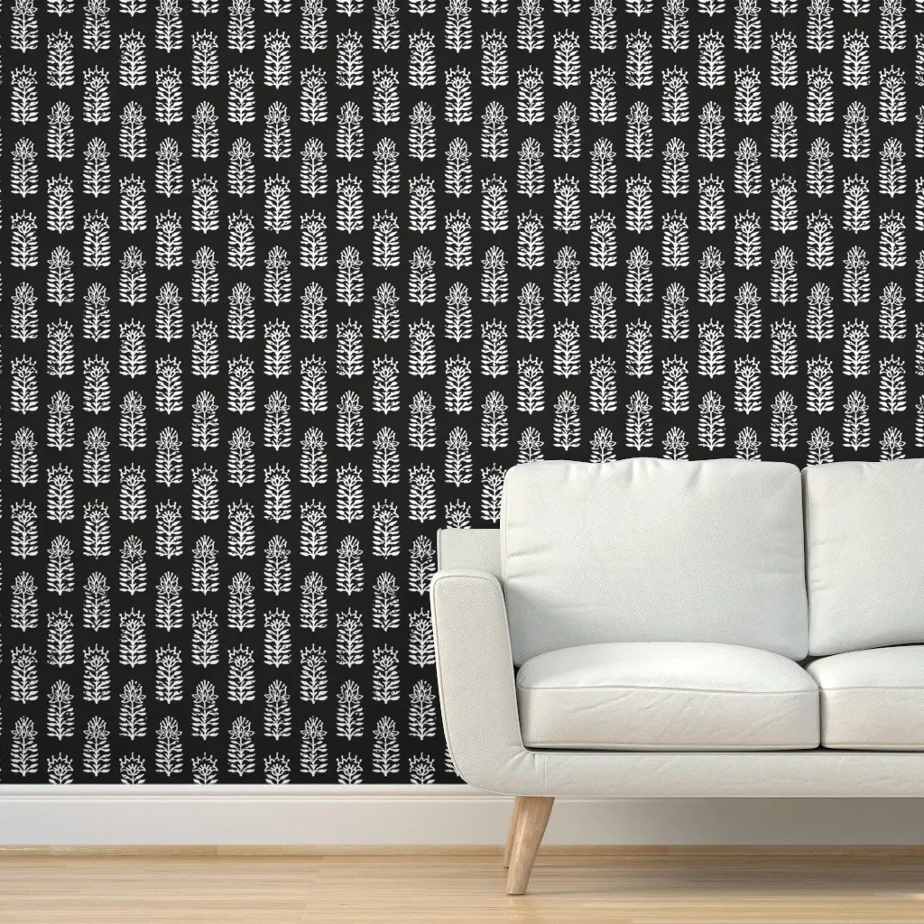 Taza Flori Dark Peel and Stick Wallpaper - White product