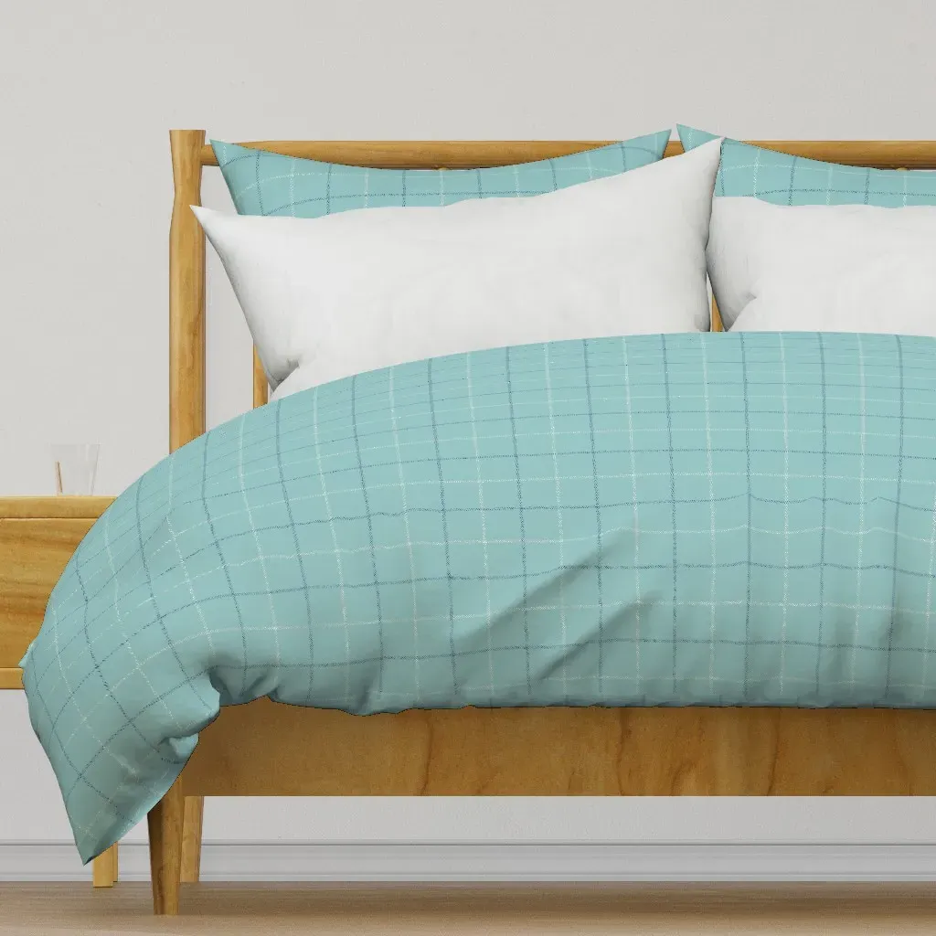 Teal Blue Tattersall Duvet Cover - Light Teal product
