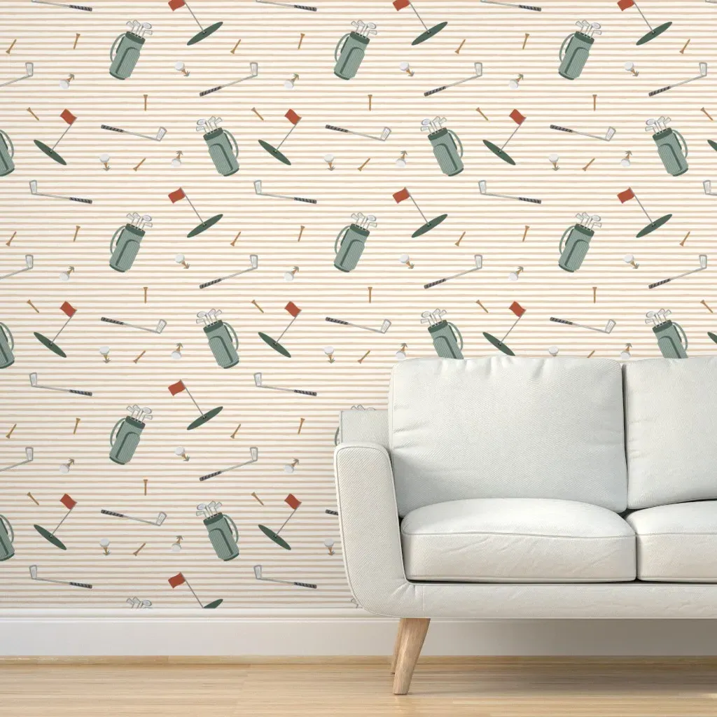 Tee Time Golf Peel and Stick Wallpaper - Beige product