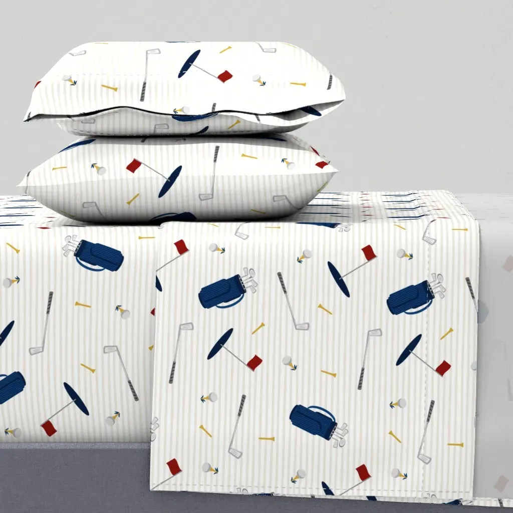 Tee Time Golf Themed Full Sheet Set - Navy Blue product