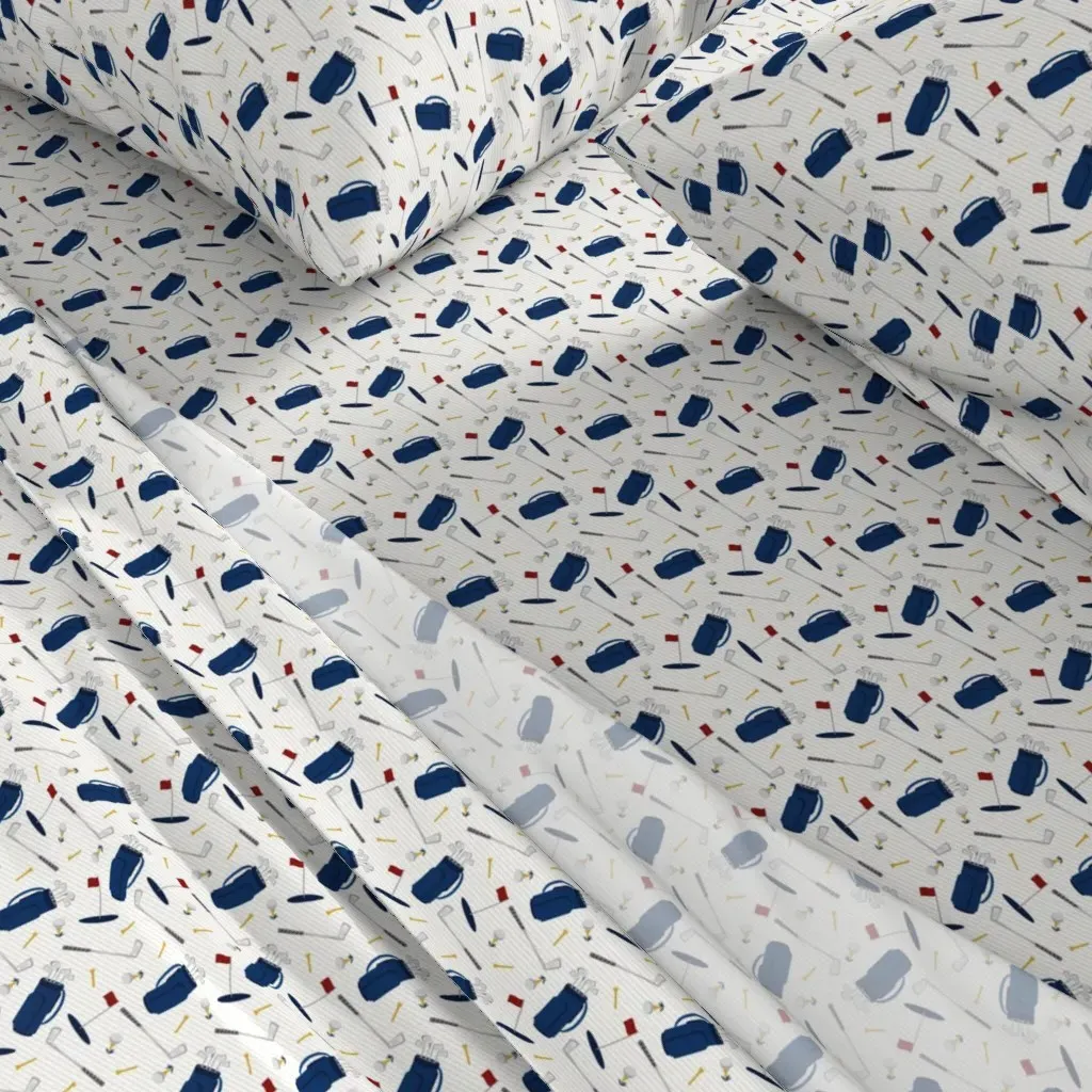Tee Time Golf Themed Twin Sheet Set - Navy Blue alternate view