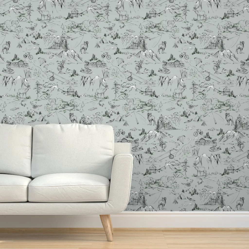 Telluride Toile Ridge Peel and Stick Wallpaper - Light Grey product