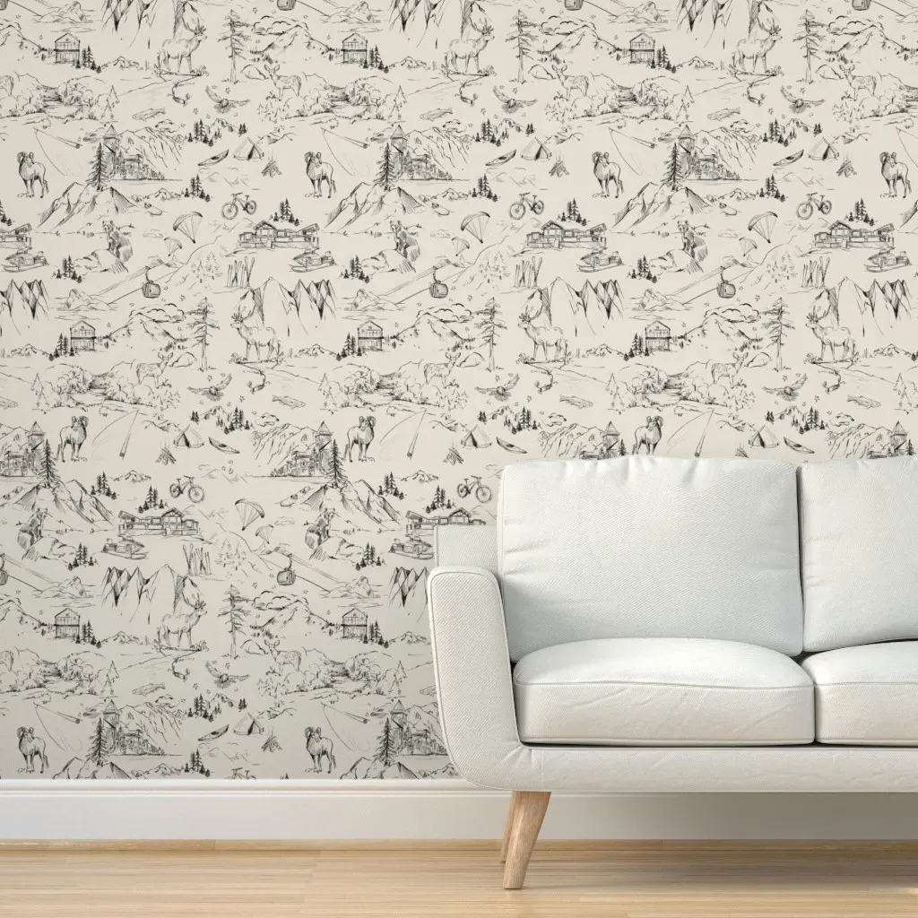 Telluride Toile Shoji Peel and Stick Wallpaper - Beige product