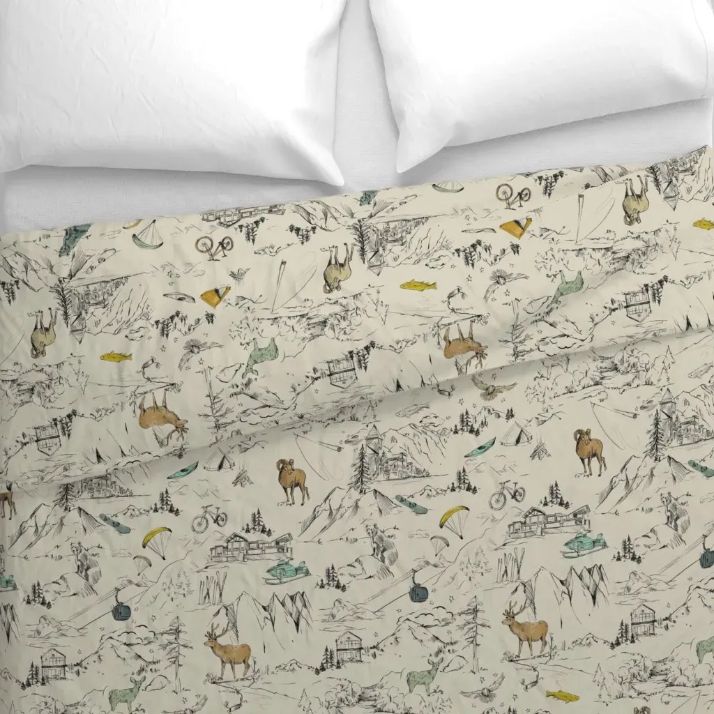 Telluride Toile Trail Duvet Cover - Beige alternate view