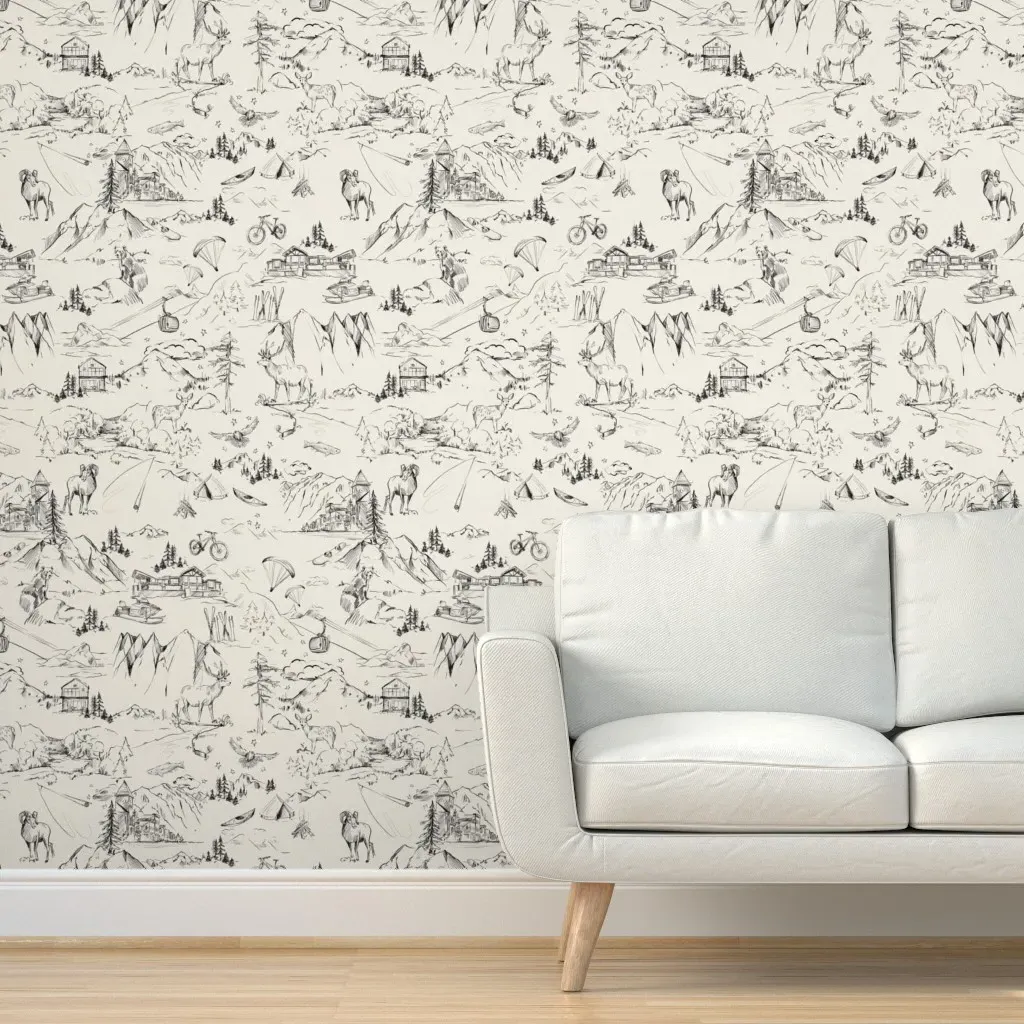 Telluride Toile Villa Peel and Stick Wallpaper - Black product