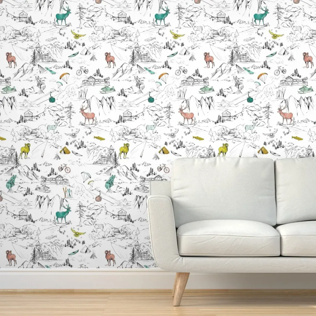 Telluride Toile Village Peel and Stick Wallpaper - White product