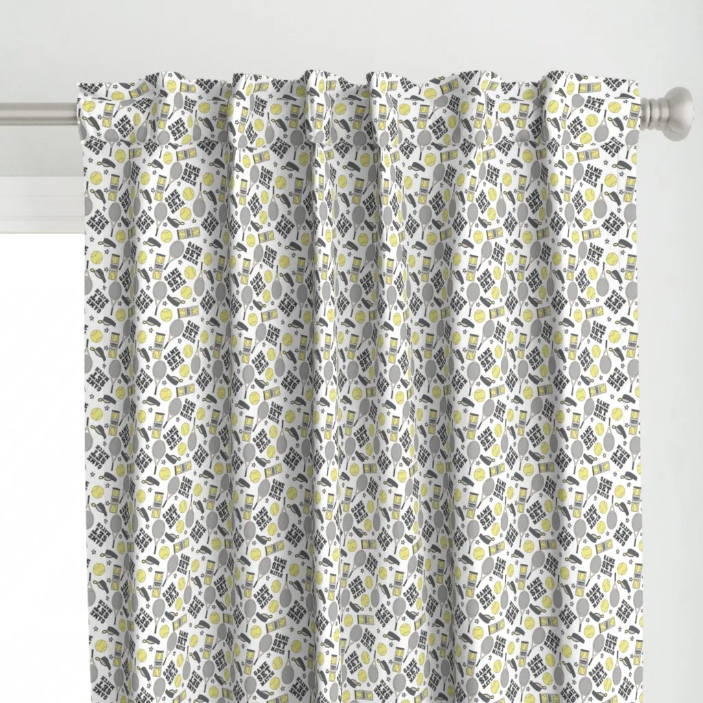 Tennis Sports Single Curtain Panel - Yellow alternate view